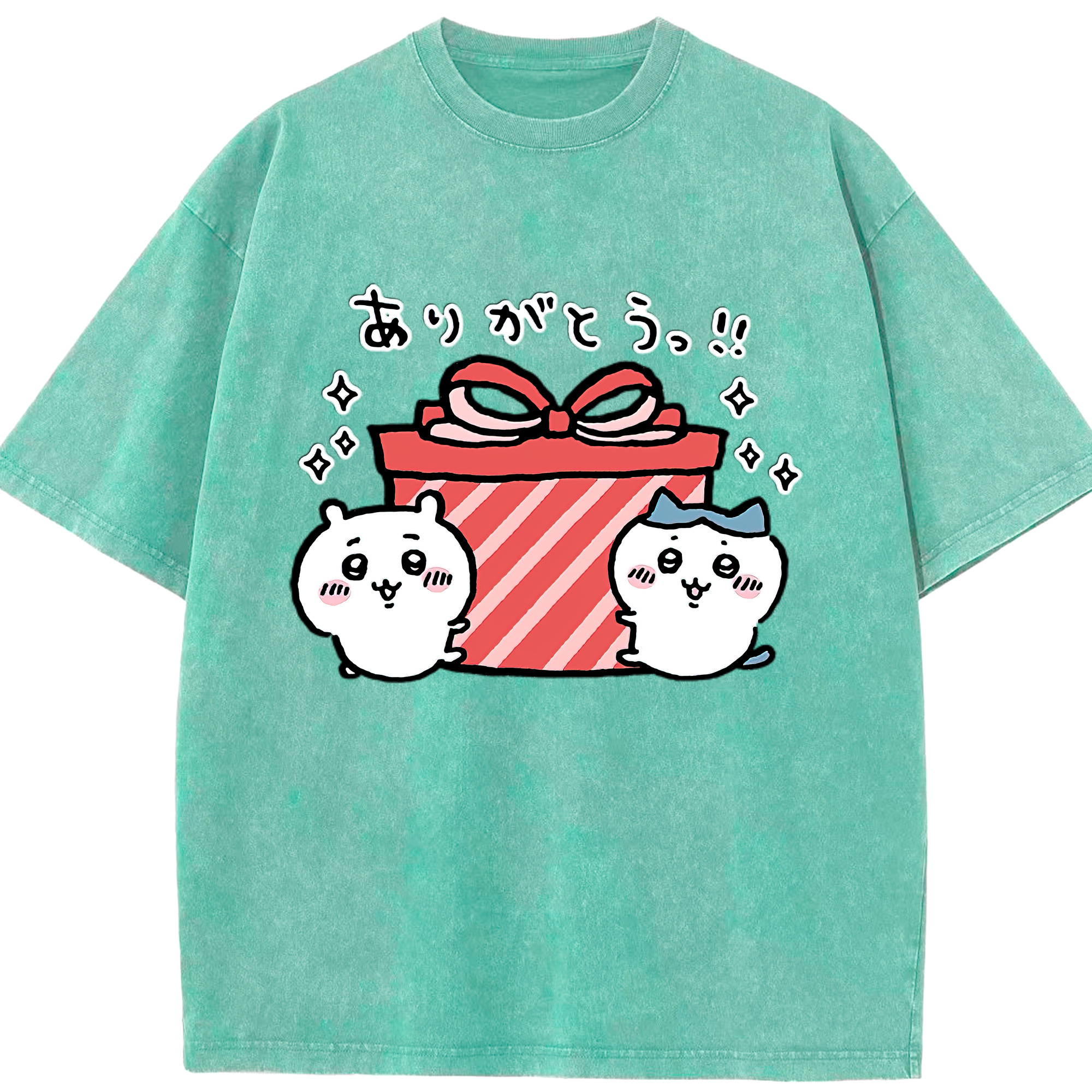 （画像用） ちいかわ ハチワレ Chii-kawa hachiware 綿100% ヴィンテージ風 半袖Tシャツ（フロントプリント）